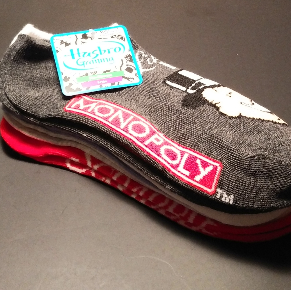 Brand NEW hasbro board game socks monopoly, twister, scrabble,Life,+Sorry